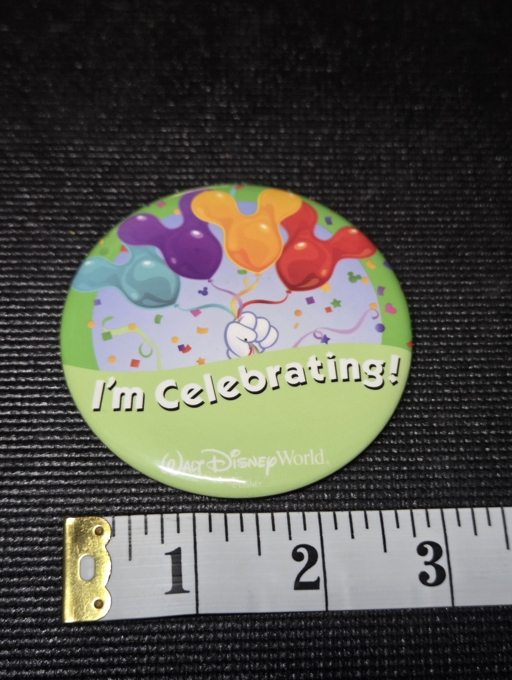 Walt Disney World "I'm Celebrating!" Mickey Balloons Pin Button | 3"